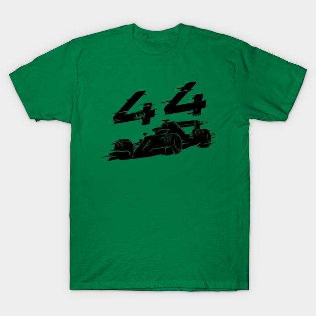 We Race On! 44 [Black] T-Shirt by DCLawrenceUK